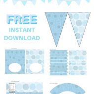 free pastel blue baby shower printable