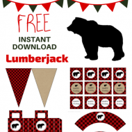 free lumberjack winter baby shower party printable pack