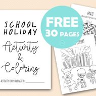 Free school holiday Kids activities and coloring book download