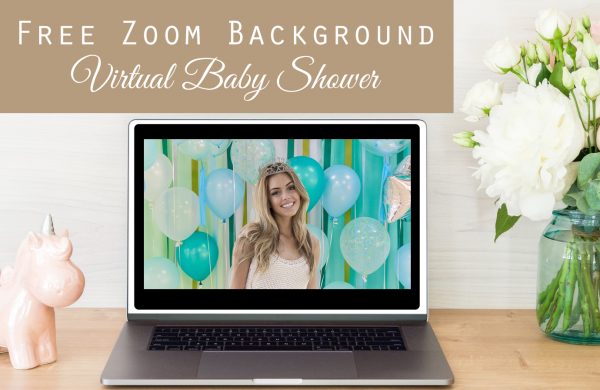 Free virtual baby shower zoom background download