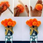 DIY How to Make a Yarn Pom Pom Flowers (Fall Theme)