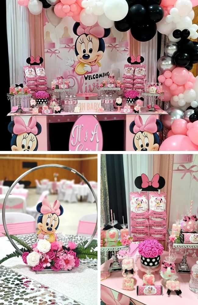 Pink and Silver Minnie Mouse Baby Shower – Baby Shower Ideas 4U