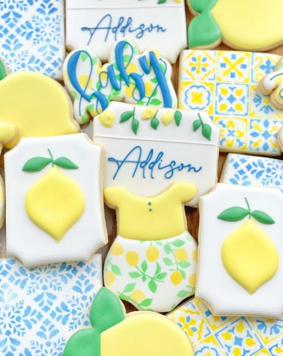 Mamas little Lemon Squeeze baby shower cookies set