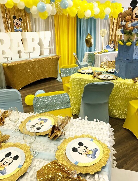 Mickey Mouse Party, Mickey Mouse Cups, Plates, Napkins, Mickey Gold  Glitter, Mickey Baby Shower, Royal Blue and Gold Party 