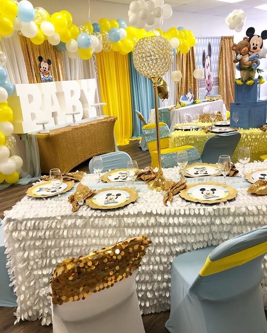 Yellow and Blue Mickey Mouse Baby Shower Party – Baby Shower Ideas 4U