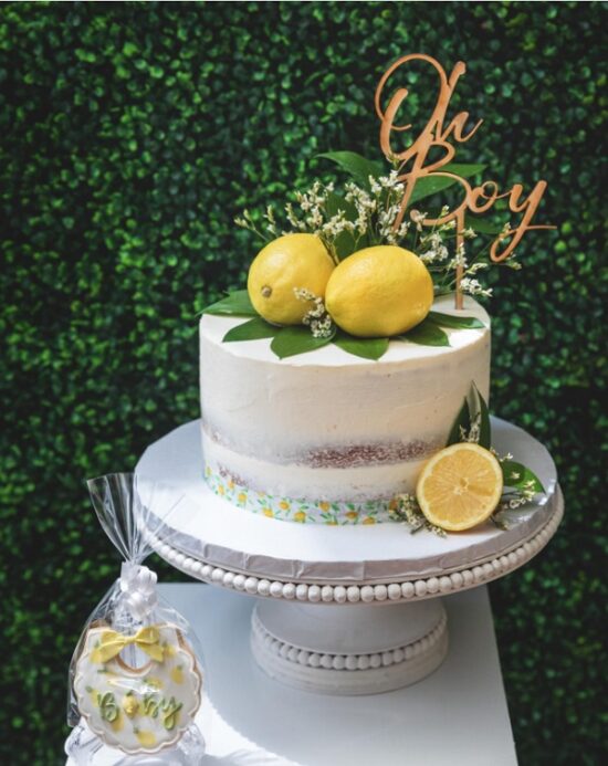 oh boy lemon themed cake