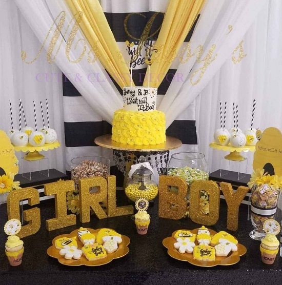 what will it bee gender reveal treat table