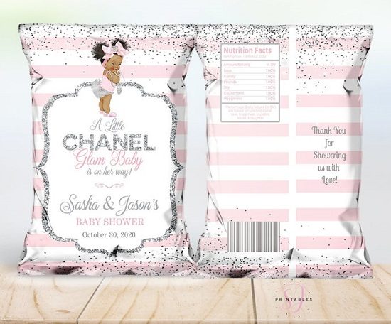 Classy and Fabulous Baby Shower EDITABLE Chip Bag