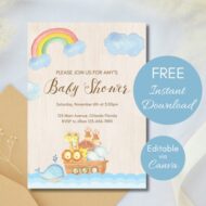 Free Editable Invitation Noahs Ark