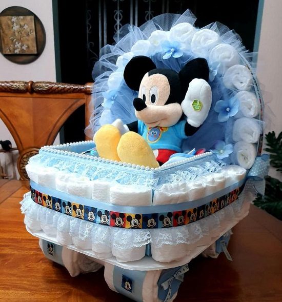 Mickey Mouse animated Baby Gift Diaper Cake