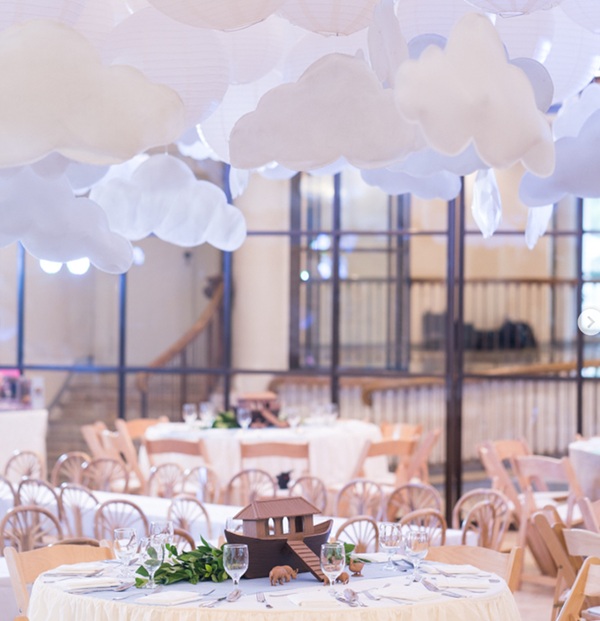 Noahs Ark themed table centerpiece