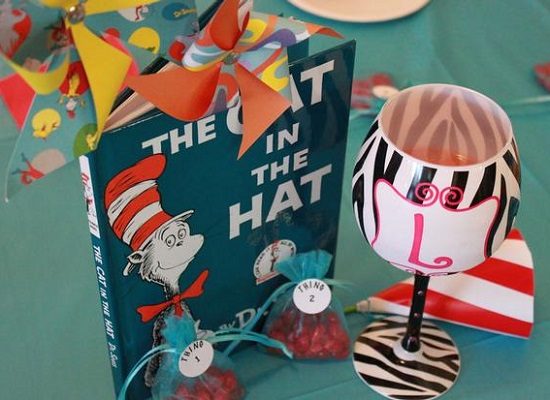 cat in the hat book centerpiece