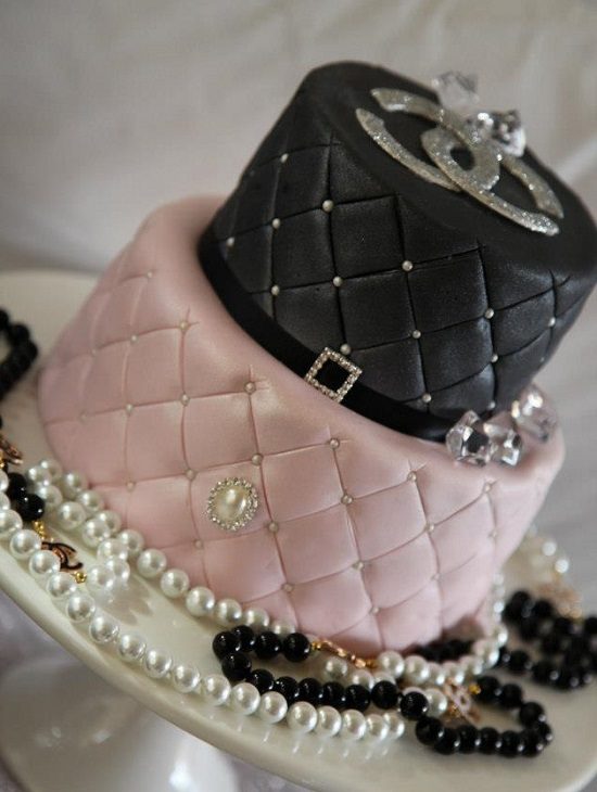 chanel baby shower cake