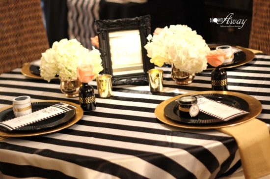 classy and fabulous chanel baby shower table setup