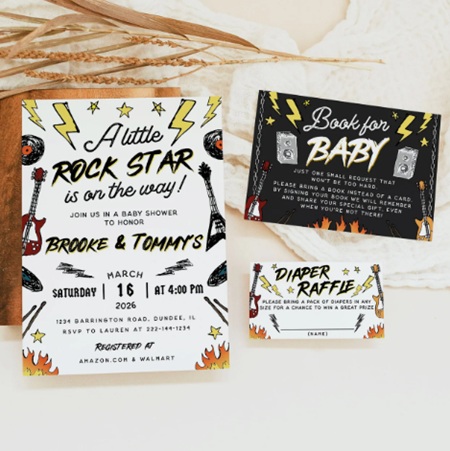 little rock star is on the way invitation