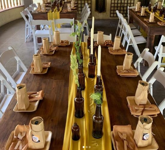 man shower outdoor table setup ideas