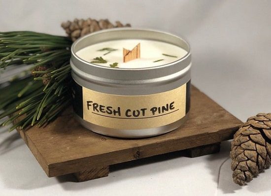pine-scented candles