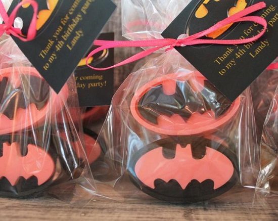 Batgirl baby shower soap favors