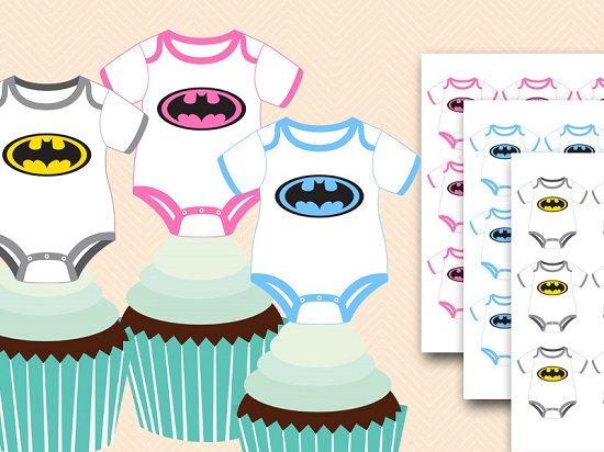 batman cupcake toppers
