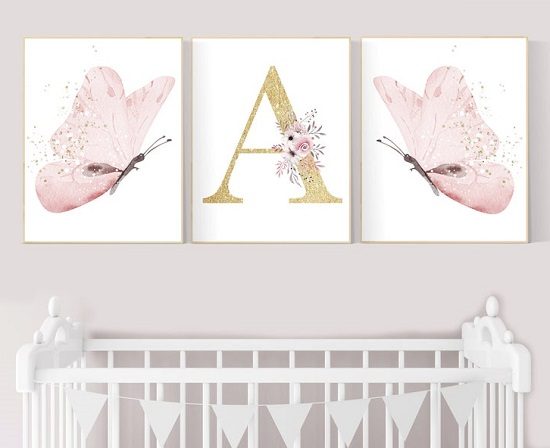 pink butterfly baby nursery