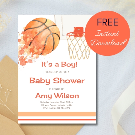 Free Editable Invitation Basketball