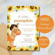 Free Editable Invitation Little Pumpkin Light