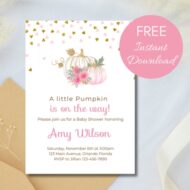 Free Editable Invitation Pink Pumpkin