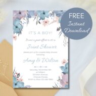 Free Editable Invitation joint shower boy