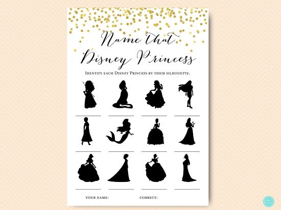 Gold Name that Disney Princess Game