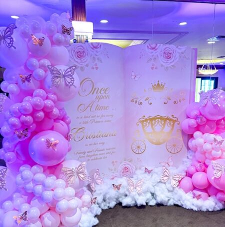 Once Upon A Time We Awaited giant book backdrop