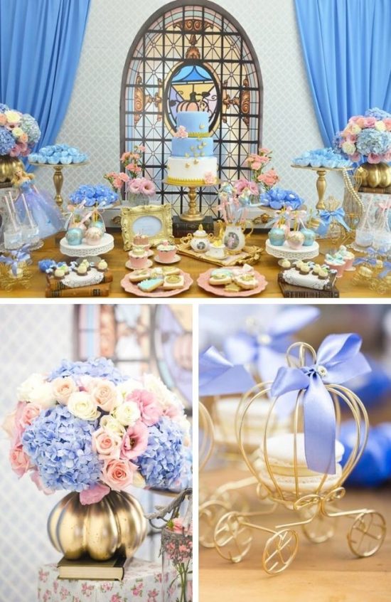Princess Cinderella Baby Shower Table Setup