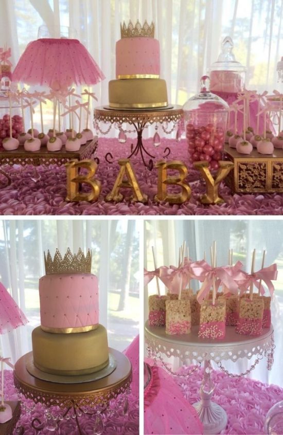 Princess and Tutu Baby Shower Table Setup