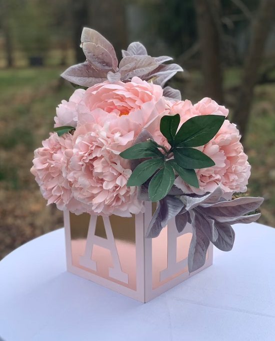 Rose Gold Baby Shower Centerpiece