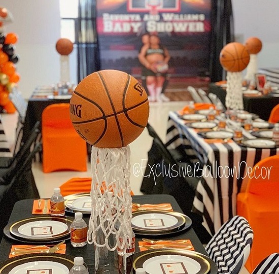 basketball hoop centerpiece