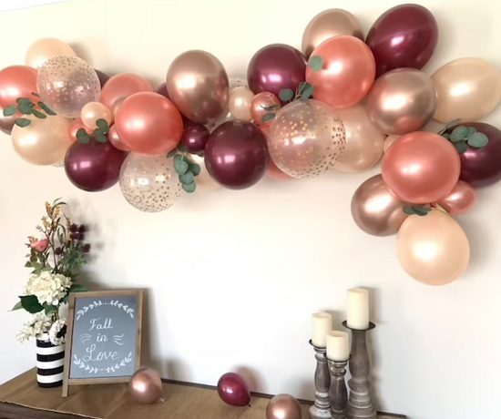fall themed balloon arch