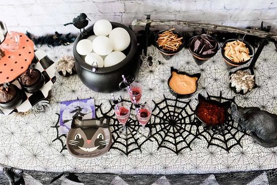 halloween baby is brewing dessert table