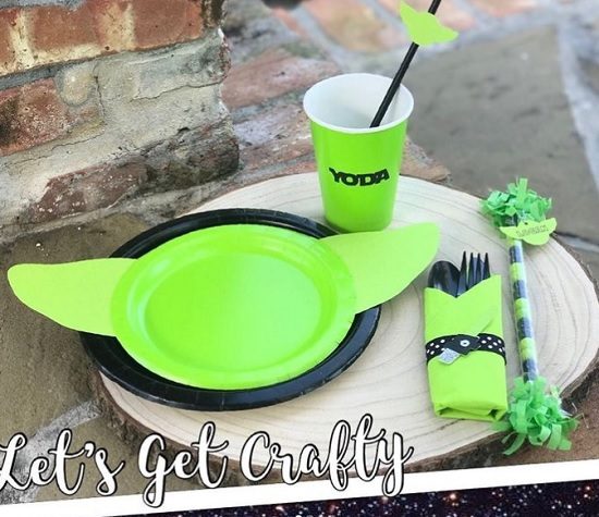 how to make baby yoda party tableware
