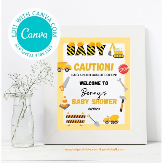 Editable Construction Welcome Sign