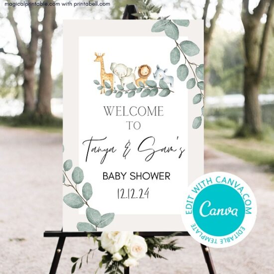 Editable Safari Welcome Sign