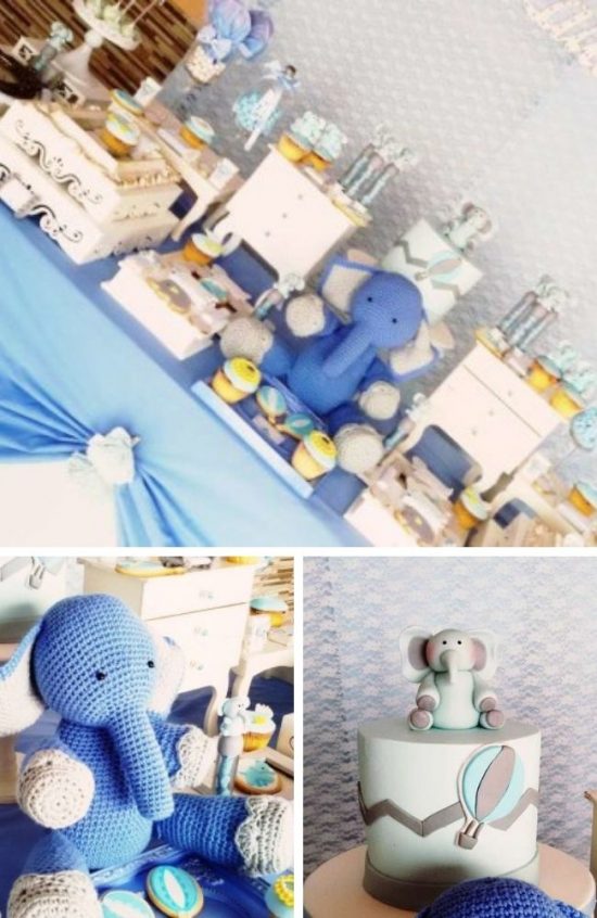 Cute Little Elephant Baby Shower Dessert Table