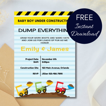 Free Editable Invitation Construction