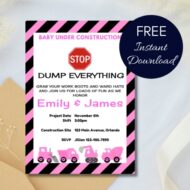 Free Editable Invitation Pink Construction