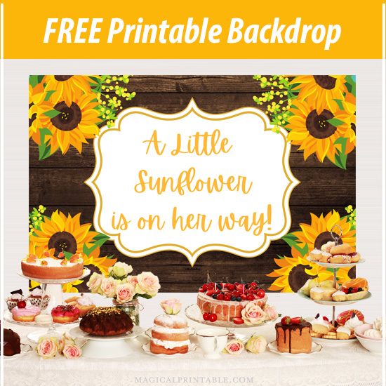 FREE Sunflower Baby Shower Background