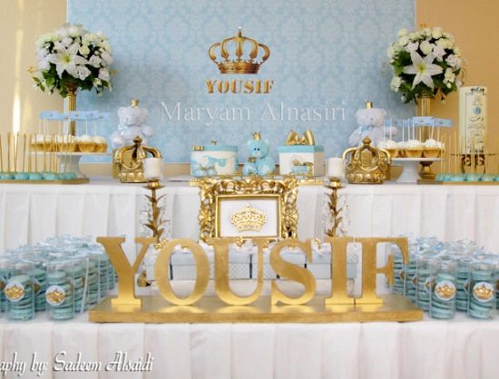 Sky Blue and Gold Royal Baby Shower