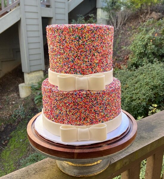 Sprinkle baby shower celebration cake