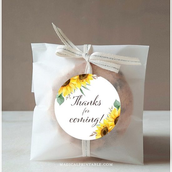 Sunflower Thank You Tags