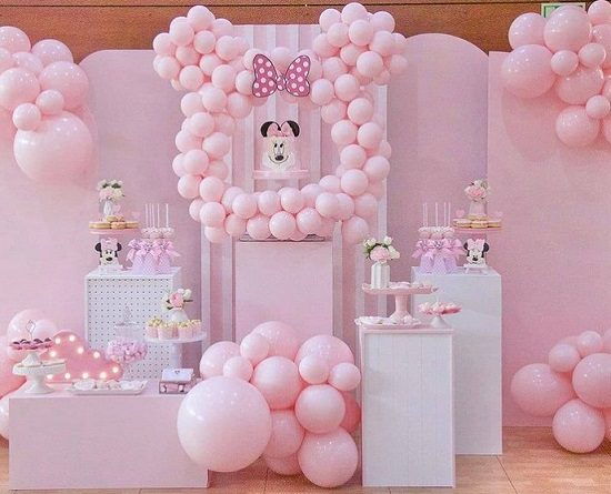 baby pink minnie mouse baby shower garlands