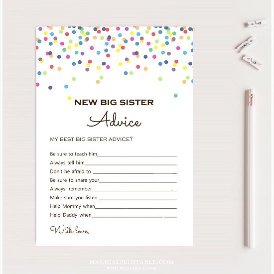 Sprinkle Big Sister Baby Shower Advice