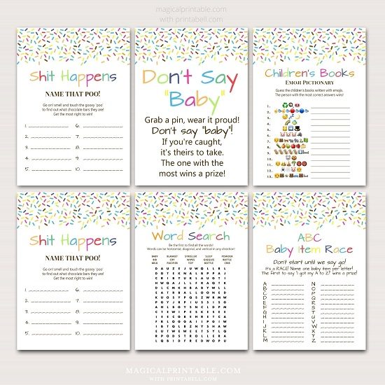 Printable Baby Sprinkle Games Package