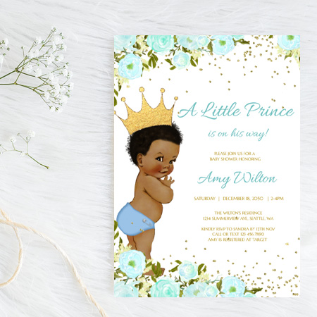 editable-african-american-prince-baby-invitation